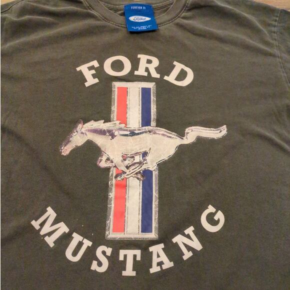 Forever 21 Ford Mustang Adult Small Shirt Muscle Car American Classic Faded - Picture 2 of 8